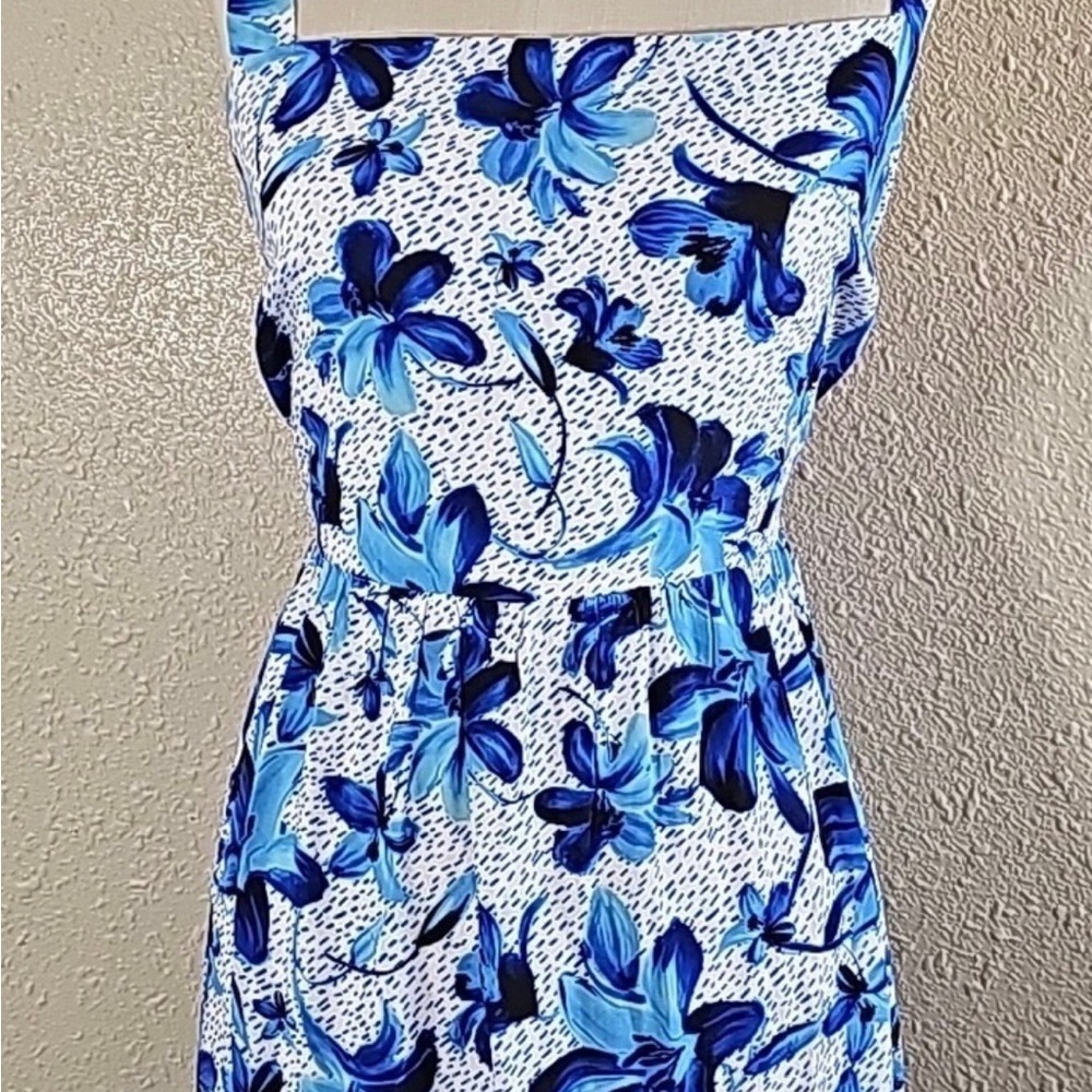 Eloquii Blue and white Floral Maxi Dress - Picture 3 of 8